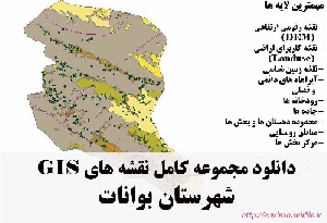 دانلود مجموعه نقشه های GIS شهرستان بوانات